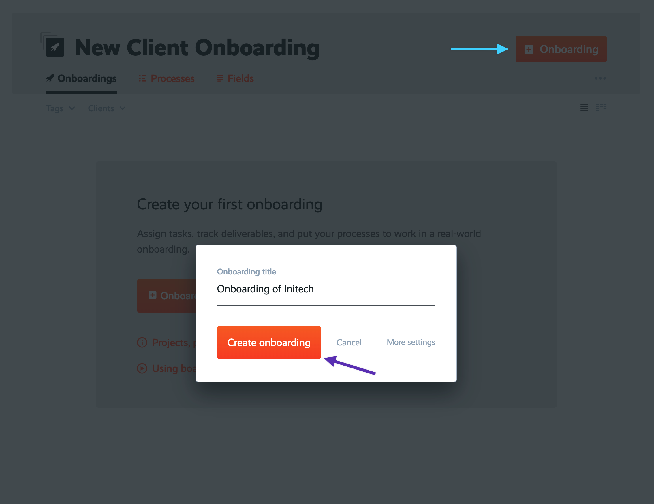 new onboarding project